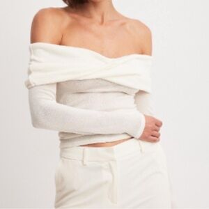 NAKD Off the Shoulder Long Sleeve Top